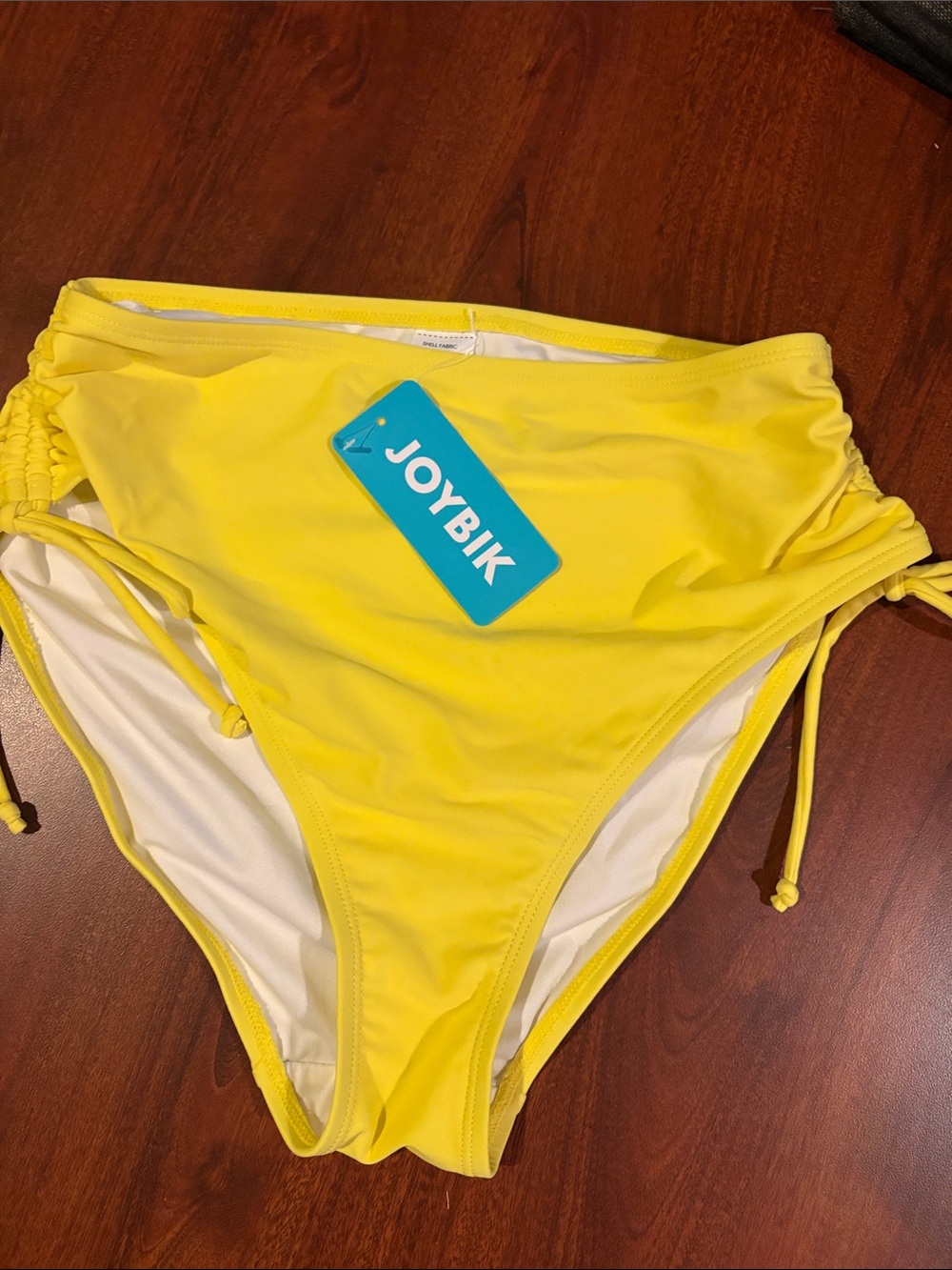 JOybik Yellow High-Waist Swim Bottoms